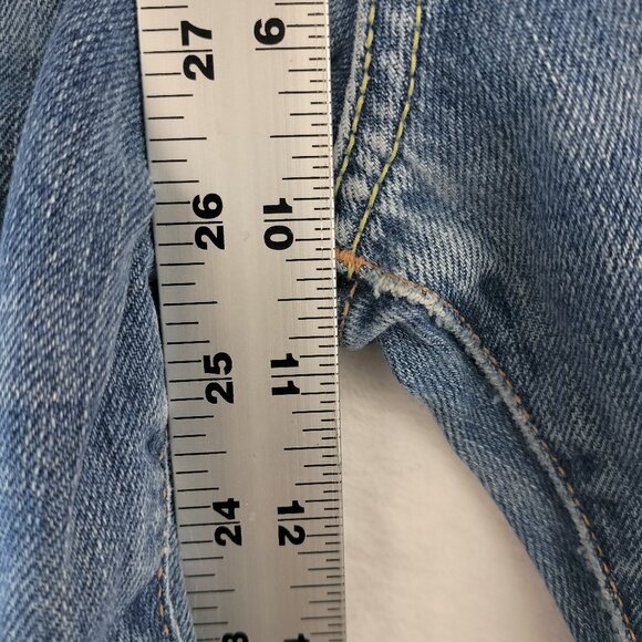 Abercrombie Fitch Mens Low Rise Boot Cut Jeans Size 33x34 Blue denim Distressed - Picture 16 of 16